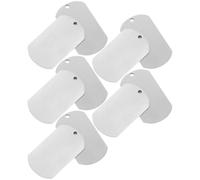 DOITOOL Lot de 10 Médailles d'Identification Vierges en Acier Inoxydable Brossé 49 X 28 CM Médailles pour Chiens Personnalisables Étiquettes d'Identification Légères pour Animaux de