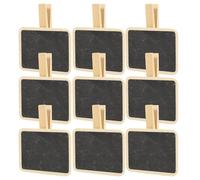 DOITOOL Lot de 10 Mini Tableaux Mémo Rectangulaires en Bois avec Pince Intégrée, Surface Tableau Noir Réinscriptible la Craie, pour Notes, Étiquettes et Organisation Domestique,