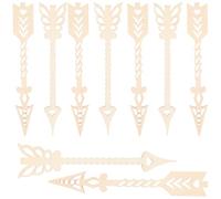 DOITOOL Lot de 10 Ornements Suspendus en Bois Brut de Flèche Découpes DIY pour Décoration Intérieure Copeaux de Bois Vierges Naturels pour Projets D’Artisanat Créatif
