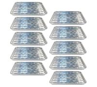 DOITOOL Lot de 10 Plateaux en Aluminium Perforés pour Barbecue Moules Jetables Résistants Adaptés Cuisson au Four et Charbon pour Viande Poisson Légumes Usage Extérieur et Familial