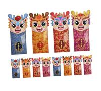 DOITOOL Lot De 12 Enveloppes Rouges Fantaisie Motif Dragon Pour Fête Du Printemps Chinois 2024