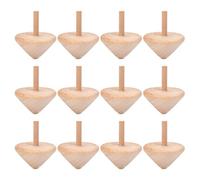 DOITOOL Lot de 12 Toupies en Bois à Peindre Soi-même pour Enfants, Beige, 5,4 X 4,5 X 4,5 Cm