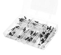 DOITOOL Lot de 120 set de Rivets Aveugles en Aluminium Noirs Tête Plate Ovale Assortiment M3 M32 M4 Rivets Pop Bride pour Fixation Automobile Construction et Bricolage Haute