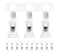 DOITOOL Lot de 14 porte-étiquettes de supermarché - Pinces transparentes et pinces de prix réglables - Porte-étiquettes de prix POP pour présentoirs de vêtements ou présentoirs promotionnels