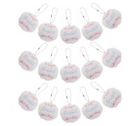 DOITOOL Lot de 15 Mini Porte-Clés de Tennis en Peluche Blanc Boule de Tennis Accessoires Décoratifs Mignons pour Paquet à Dos Souvenirs Sportifs et Pendentifs Porte-Clés Sport pour
