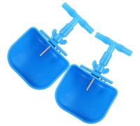 DOITOOL Lot de 2 Abreuvoirs Automatiques pour Lapins Bol d'eau en Plastique Renforcé Raccord Tripode et Vidange Fixation Cage Élevage et Reproduction Distributeur d'eau Lapin Fiable