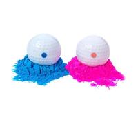 DOITOOL Lot de 2 Balles de Golf pour Révélation de Genre avec Poudre Colorée Bleue et Rose, Accessoires Décoratifs pour Fête de Shower et Révélation, Utilisation Simple et Effet Nuage