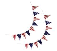 DOITOOL Lot de 2 Banderoles Décoratives Triangulaires pour Fête du 4 Juillet Décoration de Fête Américaine Drapeaux à Suspendre Rouges et Blancs Accessoires pour Célébrations