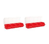 DOITOOL Lot De 2 Boîtes De Rangement pour Pièces De Vis Boîte De Rangement Transparente Tiroir À Perles Empilables Petites Unités De Pêche Étagères Suspendues Au Trésor Conteneurs