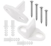 DOITOOL Lot de 2 Butées de Rail de Porte de Grange en Acier au Carbone et Pom Blanc Guide de Plancher Inférieur pour Porte Coulissante Stoppeur de Pivotement Stable et Sécurisé