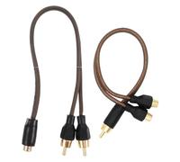 DOITOOL Lot de 2 câbles audio de voiture, répartiteur mâle vers femelle, adaptateur audio vidéo pour amplificateur de voiture, haut-parleur stéréo