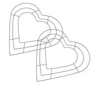 DOITOOL Lot de 2 Cadres en Fil de Fer Noirs de Cœur, Armature Métallique pour Couronnes à Confectionner, Décoration DIY pour Mariage, Saint-Valentin et Loisirs Créatifs, 25 Cm