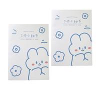 DOITOOL Lot de 2 Carnets de Planification Quotidienne Agenda Annuel, Bloc-notes Papier Qualité, Couverture Résistante Dessin Animé Crème, Planificateur D’horaire et Liste de Tâches