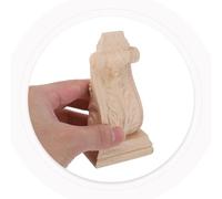 DOITOOL Lot de 2 Consoles Décoratives en Bois Sculpté Style Européen Appliques Murales en Bois Massif 6X11X4 CM pour Cheminée Meuble ou Porte Supports Rustiques Traditionnels