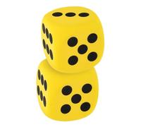 DOITOOL Lot De 2 Dés Géants en Mousse - Dés Géants Jaunes Souples pour Jeux en Classe Activités De Fête Et Apprentissage - Mousse Eva Sûre avec Coins Arrondis - Parfait pour Les Enfants