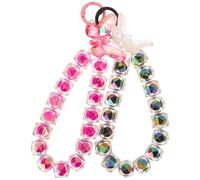 DOITOOL Lot de 2 Dragonnes Perlées pour Téléphone Portable Bracelets Anti-Perte Détachables Noir et Rose Cordons Légers et Élégants pour Usage Quotidien et Voyages