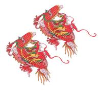 DOITOOL Lot de 2 Écussons Thermocollants de Dragon Rouges Petits, Patchs de Vêtements Décoratifs Résistants à L'usure, pour Manteaux, Chapeaux et Accessoires de Couture DIY