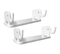 DOITOOL Lot de 2 Étagères Murales Flottantes Blanches en PP Résistantes pour Chambre et Salle de Bain, Support Mural sans Perçage, Rangement Multi-Usage et Décoration Murale