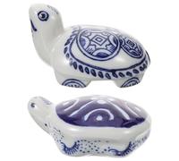 DOITOOL Lot de 2 Figurines Décoratives Flottantes en Céramique pour Aquarium, Grosse Taille Tortue Dorée et Tortue Carte, Ornement Animalier Réaliste et Coloré pour Décoration Aquarium