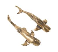 DOITOOL Lot de 2 Figurines en Laiton Massif de Poisson pour Bain d'oiseaux, Décoration Extérieure Résistante aux Intempéries, Installation Facile pour Jardin