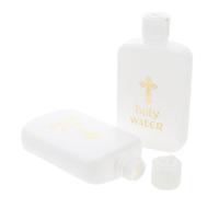 DOITOOL Lot de 2 Flacons d'eau Bénite 100 ML en Plastique Polyéthylène, Petits Récipients Décoratifs et Rechargeables pour Huiles Essentielles, Rituels Sacrés, Cérémonie de Baptême,