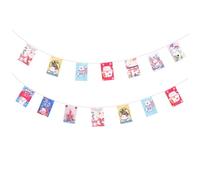 DOITOOL Lot de 2 Guirlandes Décoratives Japonaises en Polyester 21X14 CM Style Izakaya Guirlande Amulette Maneki Neko pour Décoration de Restaurant et Fête