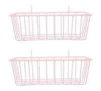 DOITOOL Lot de 2 Mangeoires à Foin en Métal pour Cage à Lapin Support Sécurisé et Stable Accessoires pour Lapins et Cochons D’Inde Couleur Rose Alimentation Intérieure et Extérieure