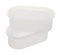 DOITOOL Lot de 2 moules ovales en silicone pour pots de fleurs, jardinières en ciment, petits pots de plantes grasses, pour décorations de jardinage et de
