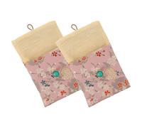 DOITOOL Lot de 2 Paquet à Bijoux Brodés Chinois en Tissu Robuste, Pochette Élégante pour Bracelet et Bijoux, pour Voyage et Usage Quotidien