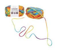 DOITOOL Lot de 2 pelotes de fil à crochet professionnel coloré pour sacs de poupées, vêtements d'animaux domestiques, fil en coton doux et durable pour travaux manuels et couture