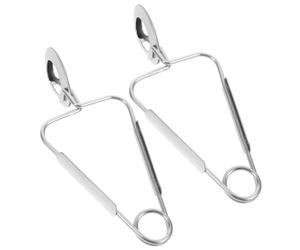 DOITOOL Lot De 2 Pince à Escargot En Acier Inoxydable-Escargot Clips Pinces Escargot Tong Facile à Nettoyer-Mini Pinces De Cuisine Pour Escargots, Salade, Sachet De Thé, Glace à Boire, Pince a Escargo