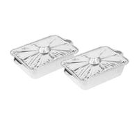 DOITOOL Lot de 2 Plats Barbecue en Aluminium Rectangulaires 2500ml pour Cuisson et Conservation Aliments, Usage Camping et Pique-niques, Design Simple et Pratique