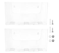 DOITOOL Lot de 2 porte-documents muraux en acrylique : étagère A4 murale - Organiseur de documents transparent pour bureau - Rangement suspendu pour papier