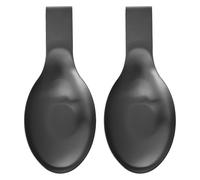 DOITOOL Lot de 2 Repose-cuillères Antidérapants en Acier Inoxydable Noir 27 X 12 X 5 Cm pour Plaque de Cuisson, Porte-spatule Résistant la Chaleur, Accessoire Cuisine Compact pour Plan