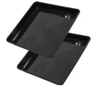 DOITOOL Lot de 2 Soucoupes Carrées pour Pots de Fleurs, 40 Cm (16 Pouces), en Plastique Noir. Soucoupe avec Bac de Récupération pour Le Drainage.
