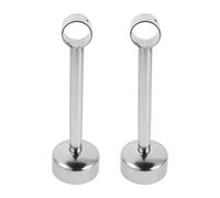 DOITOOL Lot de 2 Supports de Tringle de Placard en Acier Inoxydable, Support de Tube pour séchage de vêtements, Montage Mural au Plafond, étagère, Tringle de Douche, Embouts de Cintre, Chevilles,