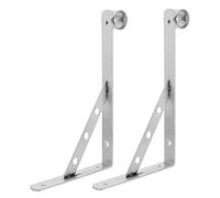 DOITOOL Lot De 2 Supports De Tringle De Placard Robustes Support D'Étagère Mural en Acier Inoxydable Support d'angle Triangulaire pour Suspendre des Vêtements De Garde-Robe