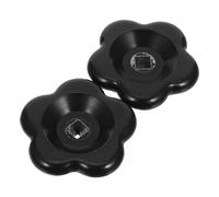 DOITOOL Lot de 2 Volants de Vanne en Bakélite Noire 60mm avec Trou Carré 8x8mm pour Robinet Extérieur, Poignée Ergonomique à Large Ouverture Usage en Extérieur
