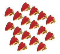 DOITOOL Lot de 20 Broches en Plastique Rouge de Cœur avec Bordure Dorée, Accessoire Décoratif Élégant pour Vêtements et Paquet à Dos Lors de Mariages et Fêtes