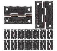 DOITOOL Lot de 20 charnières en fer pour boîtes en bois : quincaillerie décorative pliable avec vis - Accessoires pour boîtes à bijoux - Pièces de restauration de meubles rétro