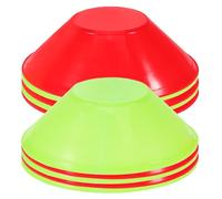 DOITOOL Lot de 20 Cônes de Disque en Plastique Souple, Cônes de Marquage D'agilité Rouges et Verts Mini Taille, Équipement D'entraînement Football pour Exercices Techniques en Intérieur