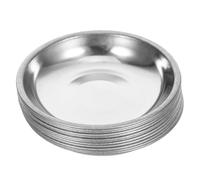 DOITOOL Lot de 20 Mini Assiettes Apéritif en Acier Inoxydable, Coupelles Rondes 8 Cm sans Aimant, Bols à Sauce et Condiments Cuisine, Plats à Trempette Compacts et Résistants, Usage