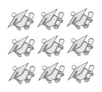 DOITOOL Lot De 20 Mini Breloques Pour Chapeau De Docteur Pompon De Remise De Diplôme Breloques Leavers Pour Loisirs Créatifs Kits De Fabrication De Bijoux Bleu Petit En Alliage