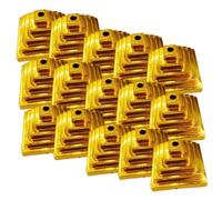 DOITOOL Lot de 20 Supports de Drapeau Universels Dorés pour Bureau, Socles de Mâts de Drapeau Portables, Bases Carrées 4x4 Cm, Décorations de Réunion et Présentoirs de Drapeaux D’Affichage