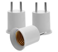 DOITOOL Lot de 3 Adaptateurs de Douille E27 vers Prise Murale Ac220V Support en Plastique Filetée Compatible E26/E27 Convertisseur pour Lampe Applique Veilleuse et Balise Usage