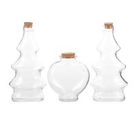 DOITOOL Lot de 3 Bouteilles en Verre Transparent pour Cérémonie de Sable, Légères et Bien Finies, Décorations DIY et Mariage Bouchon en Liège