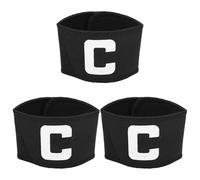 DOITOOL Lot de 3 Brassards de Capitaine de Football Noirs Antidérapants, Élastiques et Ajustables, Accessoires Sport D’équipe pour Match, Entraînement et Cohésion des Joueurs