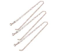 DOITOOL Lot de 3 colliers à chaîne en cuivre or rose motif vague pour fabrication de bijoux pour femme pour breloques personnalisées et accessoires de mode élégants