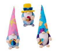 DOITOOL Lot de 3 Décorations Gnomes de Plage en Peluche - GNOME Surf Planche de Surf, Ballon de Plage et Glace - Accessoires D’été pour Décoration Intérieure et Fête Tropicale - Style