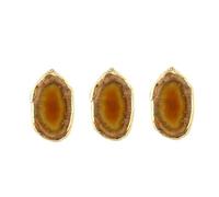 DOITOOL Lot de 3 Pendentifs en Agate Rouge Naturelle Irrégulière Plaquée Or Accessoires DIY pour Bijoux Suspendus Charms en Pierre pour Colliers Pulls et Décorations Artisanales